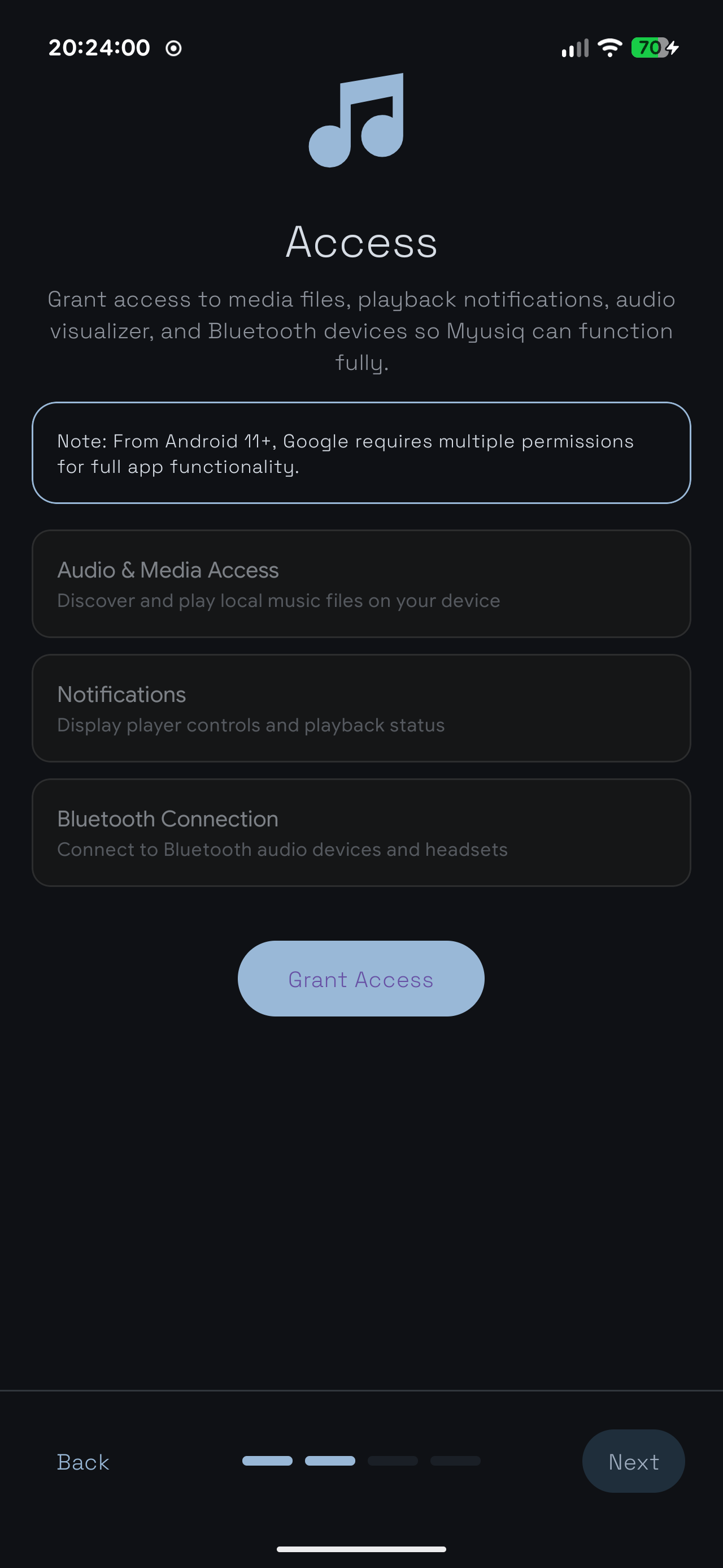 Setup Wizard Screen