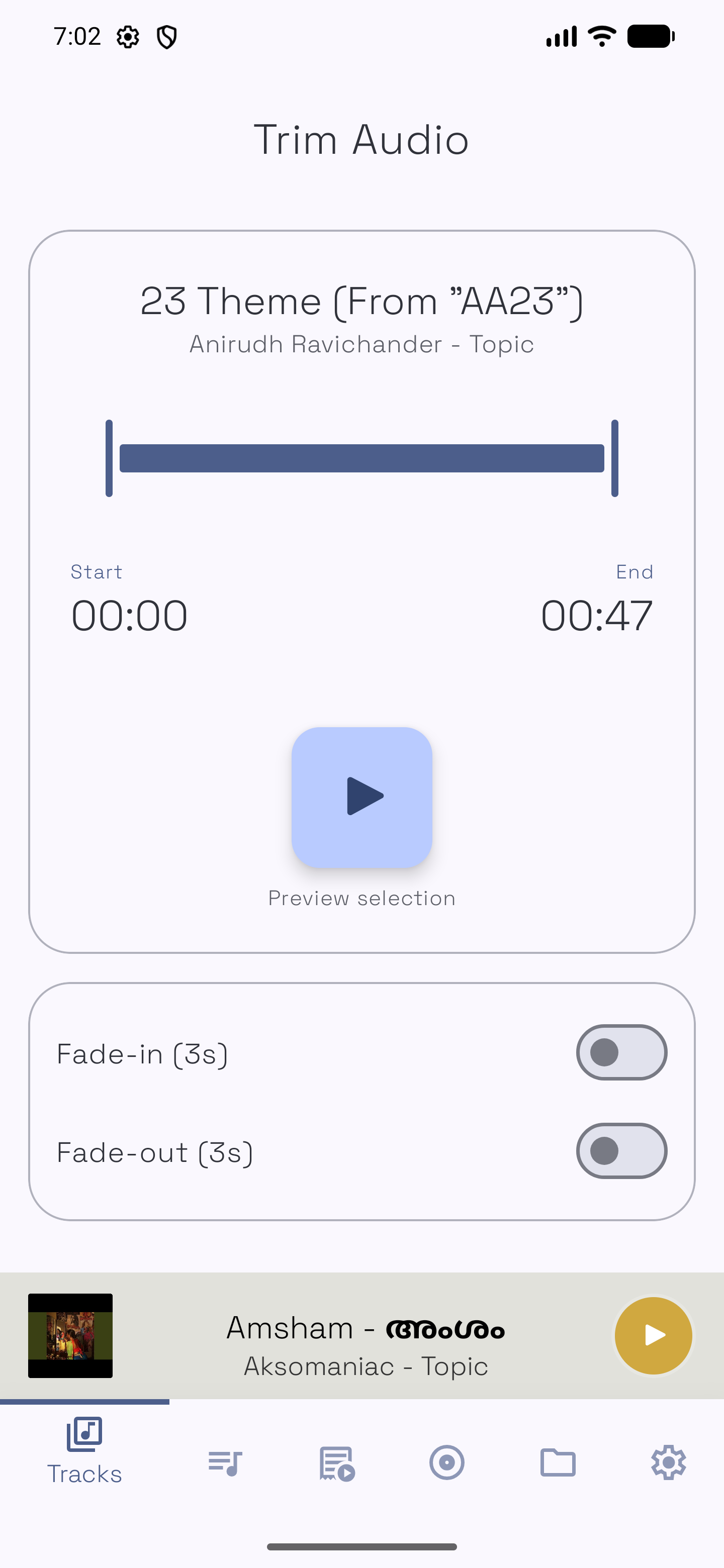 Audio Trimmer Screen